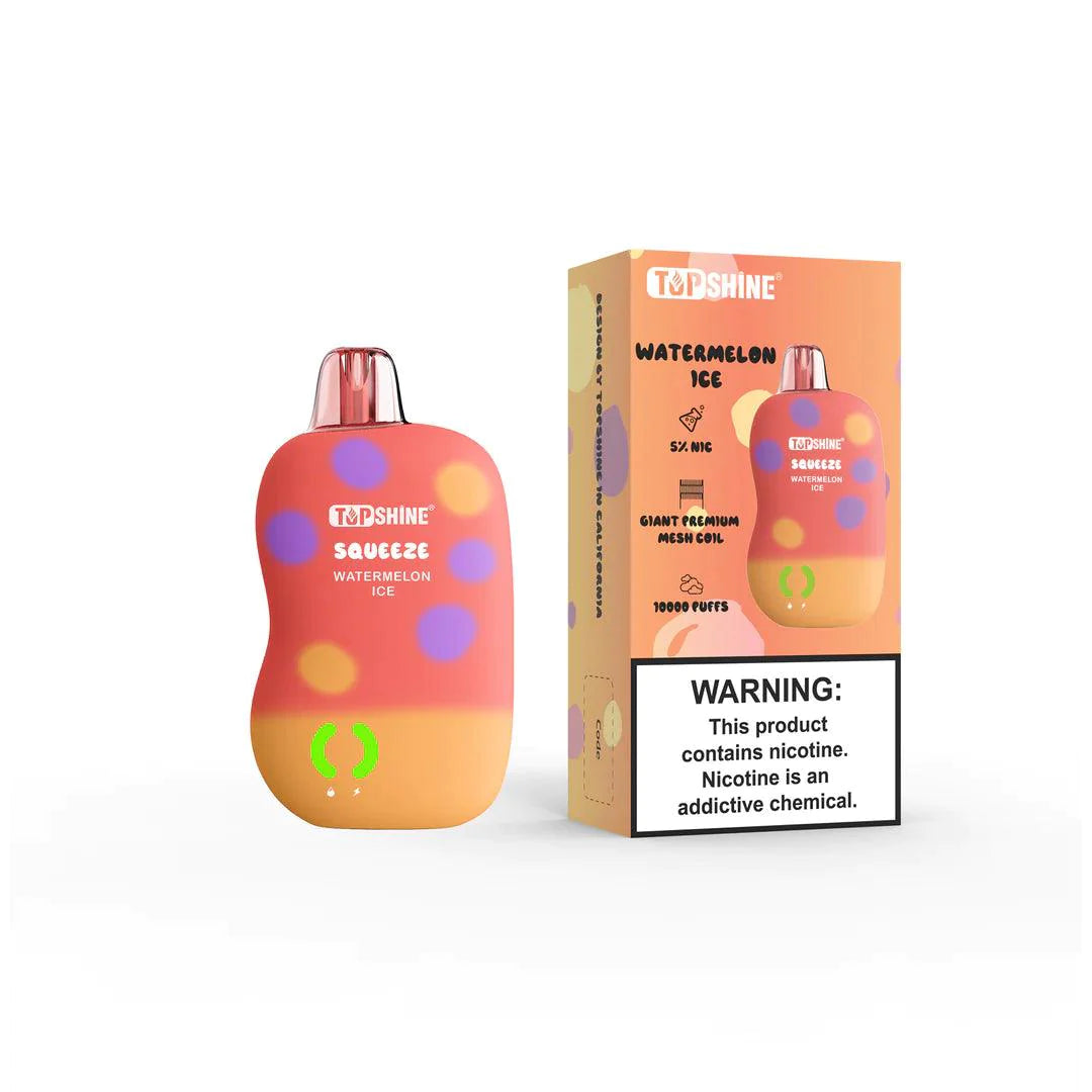 Top Shine - Squeeze 10000 puffs - Stress-Relieving Squeeze Body, 10,000 Puffs, LED Indicators