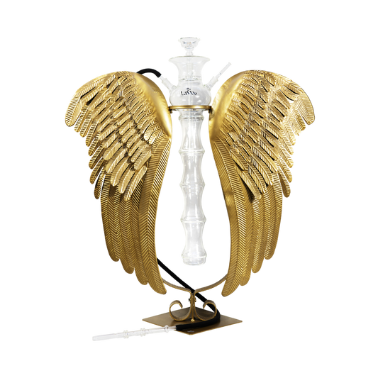 Lavoo ArchAngel Hookah with Handblown Glass and Rustic Wing Stand