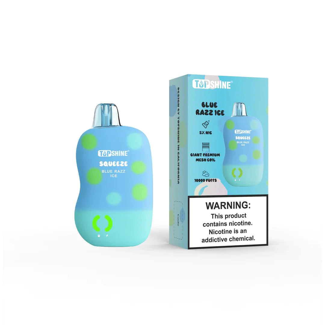 Top Shine - Squeeze 10000 puffs - Stress-Relieving Squeeze Body, 10,000 Puffs, LED Indicators